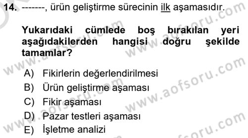 Sağlık Hizmetleri Pazarlaması Dersi 2022 - 2023 Yılı Yaz Okulu Sınav Soruları 14. Soru