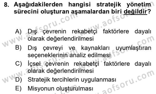 Sağlık Hizmetleri Pazarlaması Dersi 2022 - 2023 Yılı Yaz Okulu Sınav Soruları 8. Soru