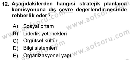 Sağlık Hizmetleri Pazarlaması Dersi 2023 - 2024 Yılı (Vize) Ara Sınav Soruları 12. Soru