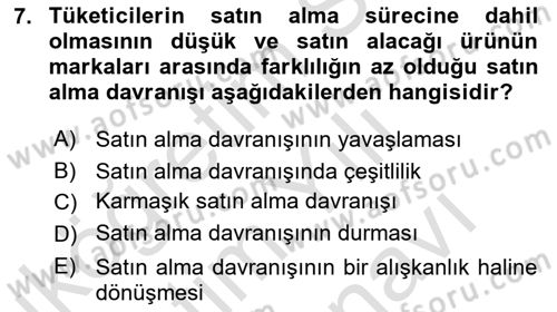 Sağlık Hizmetleri Pazarlaması Dersi 2023 - 2024 Yılı (Vize) Ara Sınav Soruları 7. Soru