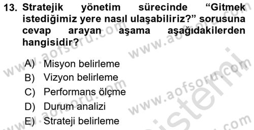 Sağlık Hizmetleri Pazarlaması Dersi 2024 - 2025 Yılı (Vize) Ara Sınav Soruları 13. Soru