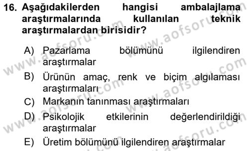 Sağlık Hizmetleri Pazarlaması Dersi 2024 - 2025 Yılı (Vize) Ara Sınav Soruları 16. Soru