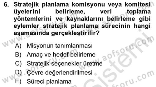 Sağlık Hizmetleri Pazarlaması Dersi 2024 - 2025 Yılı (Final) Dönem Sonu Sınav Soruları 6. Soru