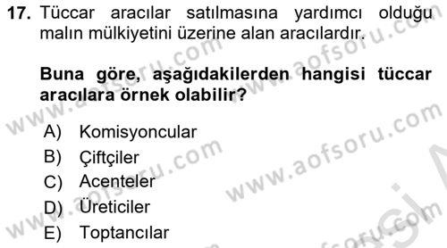 Sağlık Hizmetleri Pazarlaması Dersi 2024 - 2025 Yılı Yaz Okulu Sınav Soruları 17. Soru