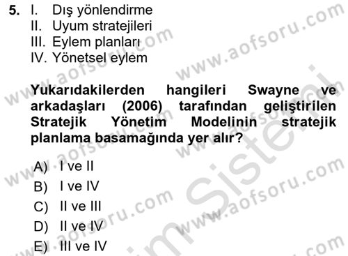 Sağlık Hizmetleri Pazarlaması Dersi 2024 - 2025 Yılı Yaz Okulu Sınav Soruları 5. Soru