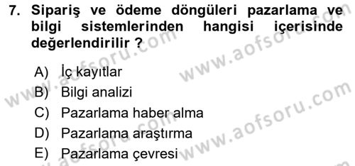 Sağlık Hizmetleri Pazarlaması Dersi 2024 - 2025 Yılı Yaz Okulu Sınav Soruları 7. Soru