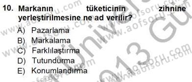 Spor Pazarlaması Dersi Ara Sınavı Deneme Sınav Soruları 10. Soru