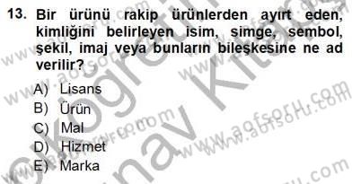 Spor Pazarlaması Dersi Ara Sınavı Deneme Sınav Soruları 13. Soru