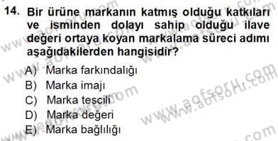Spor Pazarlaması Dersi Ara Sınavı Deneme Sınav Soruları 14. Soru