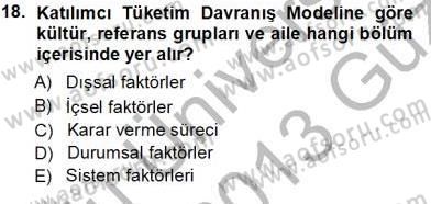 Spor Pazarlaması Dersi Ara Sınavı Deneme Sınav Soruları 18. Soru