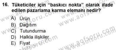 Spor Pazarlaması Dersi 2012 - 2013 Yılı (Final) Dönem Sonu Sınav Soruları 16. Soru