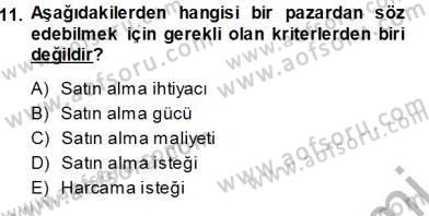 Spor Pazarlaması Dersi Ara Sınavı Deneme Sınav Soruları 11. Soru