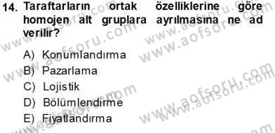 Spor Pazarlaması Dersi Ara Sınavı Deneme Sınav Soruları 14. Soru