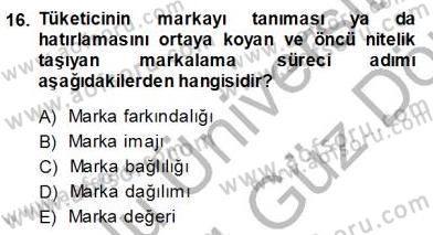 Spor Pazarlaması Dersi 2013 - 2014 Yılı (Vize) Ara Sınav Soruları 16. Soru
