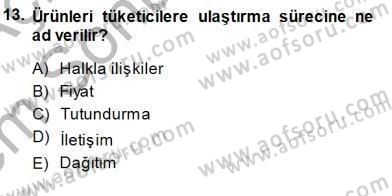 Spor Pazarlaması Dersi 2013 - 2014 Yılı (Final) Dönem Sonu Sınav Soruları 13. Soru