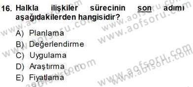 Spor Pazarlaması Dersi 2013 - 2014 Yılı (Final) Dönem Sonu Sınav Soruları 16. Soru