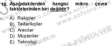 Spor Pazarlaması Dersi 2013 - 2014 Yılı (Final) Dönem Sonu Sınav Soruları 18. Soru