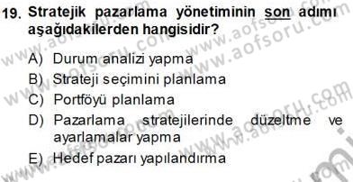Spor Pazarlaması Dersi 2013 - 2014 Yılı (Final) Dönem Sonu Sınav Soruları 19. Soru