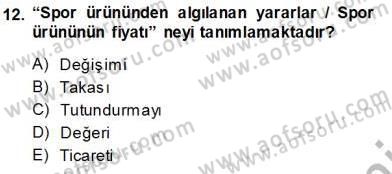 Spor Pazarlaması Dersi 2013 - 2014 Yılı Tek Ders Sınav Soruları 12. Soru