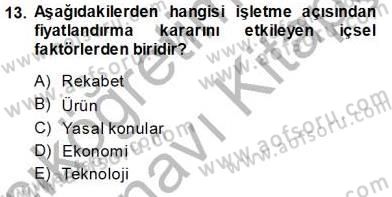 Spor Pazarlaması Dersi 2013 - 2014 Yılı Tek Ders Sınav Soruları 13. Soru