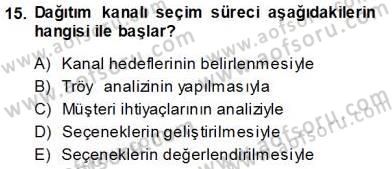 Spor Pazarlaması Dersi 2013 - 2014 Yılı Tek Ders Sınav Soruları 15. Soru