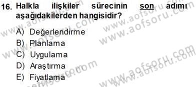 Spor Pazarlaması Dersi 2013 - 2014 Yılı Tek Ders Sınav Soruları 16. Soru