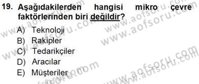 Spor Pazarlaması Dersi 2013 - 2014 Yılı Tek Ders Sınav Soruları 19. Soru