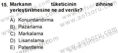Spor Pazarlaması Dersi 2014 - 2015 Yılı (Vize) Ara Sınav Soruları 15. Soru