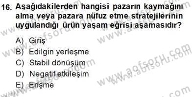 Spor Pazarlaması Dersi 2014 - 2015 Yılı (Vize) Ara Sınav Soruları 16. Soru