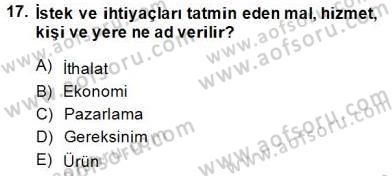 Spor Pazarlaması Dersi Ara Sınavı Deneme Sınav Soruları 17. Soru