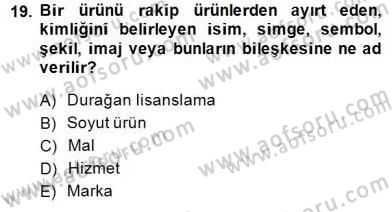 Spor Pazarlaması Dersi Ara Sınavı Deneme Sınav Soruları 19. Soru