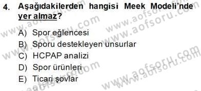 Spor Pazarlaması Dersi 2014 - 2015 Yılı (Vize) Ara Sınav Soruları 4. Soru
