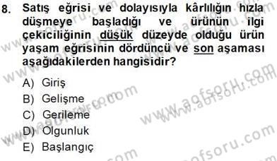 Spor Pazarlaması Dersi 2014 - 2015 Yılı (Final) Dönem Sonu Sınav Soruları 8. Soru