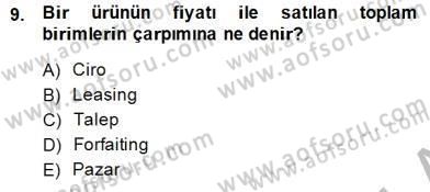 Spor Pazarlaması Dersi 2014 - 2015 Yılı (Final) Dönem Sonu Sınav Soruları 9. Soru