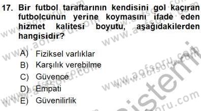 Spor Pazarlaması Dersi Ara Sınavı Deneme Sınav Soruları 17. Soru