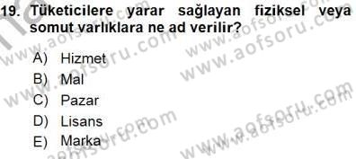Spor Pazarlaması Dersi Ara Sınavı Deneme Sınav Soruları 19. Soru