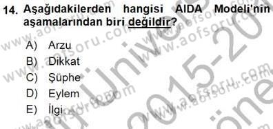 Spor Pazarlaması Dersi 2015 - 2016 Yılı (Final) Dönem Sonu Sınav Soruları 14. Soru