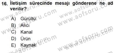 Spor Pazarlaması Dersi 2015 - 2016 Yılı (Final) Dönem Sonu Sınav Soruları 16. Soru