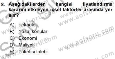 Spor Pazarlaması Dersi 2015 - 2016 Yılı (Final) Dönem Sonu Sınav Soruları 8. Soru