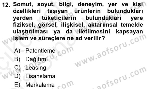 Spor Pazarlaması Dersi 2017 - 2018 Yılı 3 Ders Sınav Soruları 12. Soru