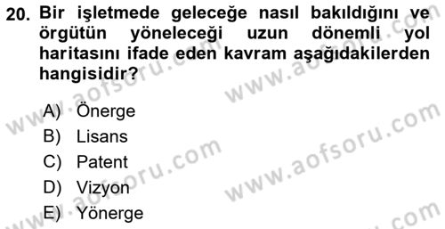 Spor Pazarlaması Dersi 2017 - 2018 Yılı 3 Ders Sınav Soruları 20. Soru