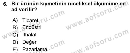Spor Pazarlaması Dersi 2017 - 2018 Yılı 3 Ders Sınav Soruları 6. Soru