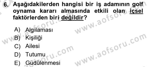 Spor Pazarlaması Dersi 2017 - 2018 Yılı (Vize) Ara Sınav Soruları 6. Soru