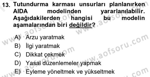 Spor Pazarlaması Dersi 2017 - 2018 Yılı (Final) Dönem Sonu Sınav Soruları 13. Soru