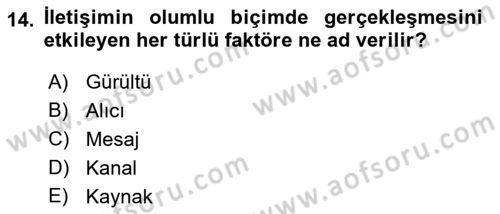 Spor Pazarlaması Dersi 2017 - 2018 Yılı (Final) Dönem Sonu Sınav Soruları 14. Soru