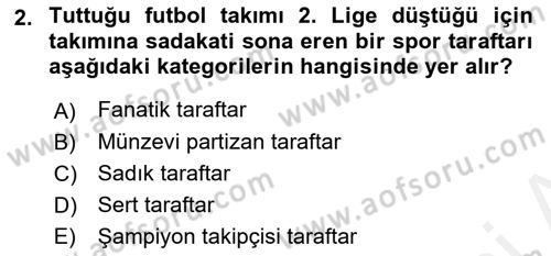 Spor Pazarlaması Dersi 2017 - 2018 Yılı (Final) Dönem Sonu Sınav Soruları 2. Soru