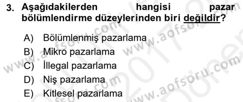 Spor Pazarlaması Dersi 2017 - 2018 Yılı (Final) Dönem Sonu Sınav Soruları 3. Soru