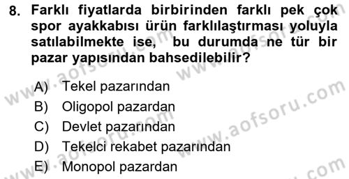 Spor Pazarlaması Dersi 2017 - 2018 Yılı (Final) Dönem Sonu Sınav Soruları 8. Soru