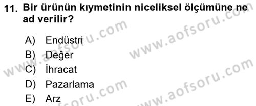Spor Pazarlaması Dersi 2018 - 2019 Yılı 3 Ders Sınav Soruları 11. Soru