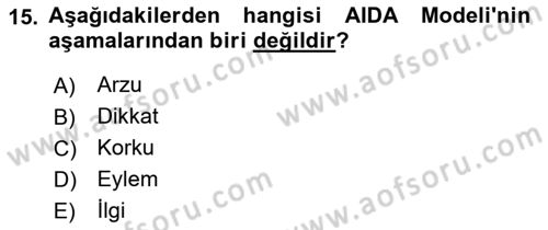 Spor Pazarlaması Dersi 2018 - 2019 Yılı 3 Ders Sınav Soruları 15. Soru